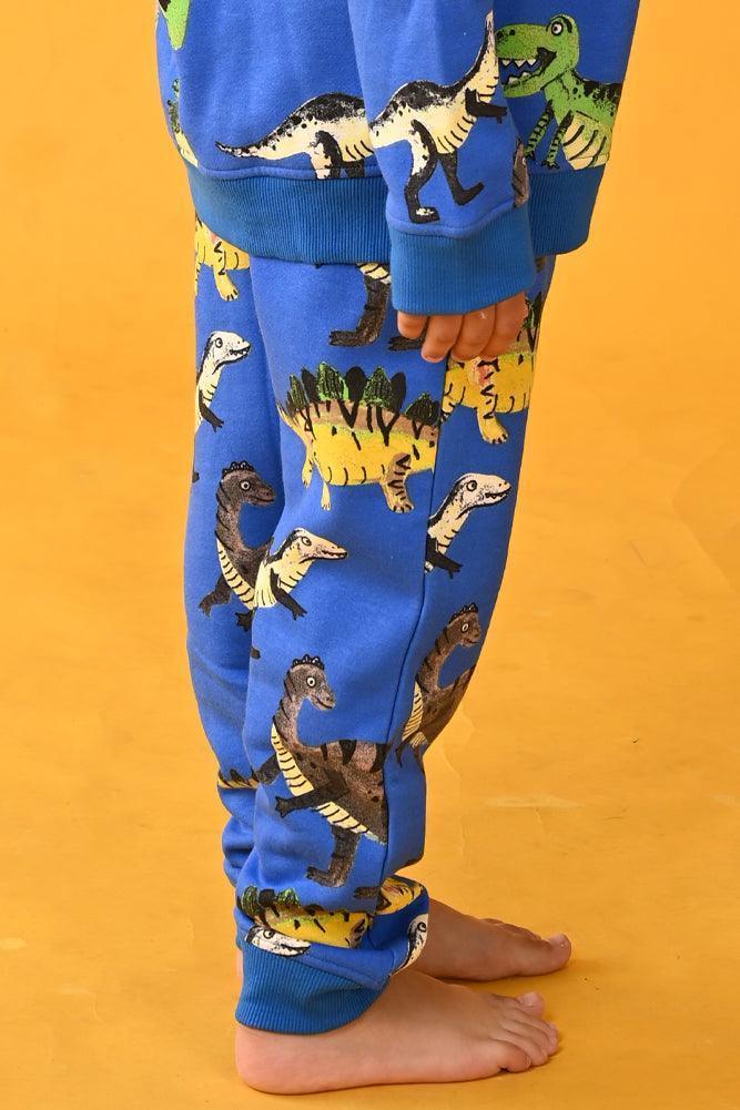 DINOSAUR FLEECE JOGGER - BLUE - Anthrilo Design House