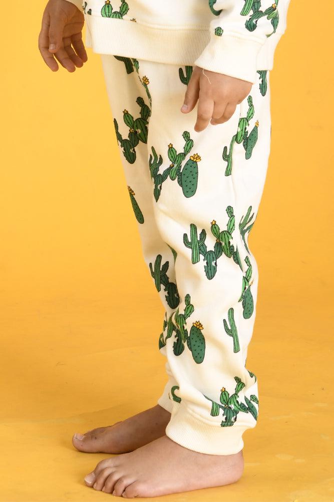 CACTUS FLEECE JOGGER - WHITE - Anthrilo Design House